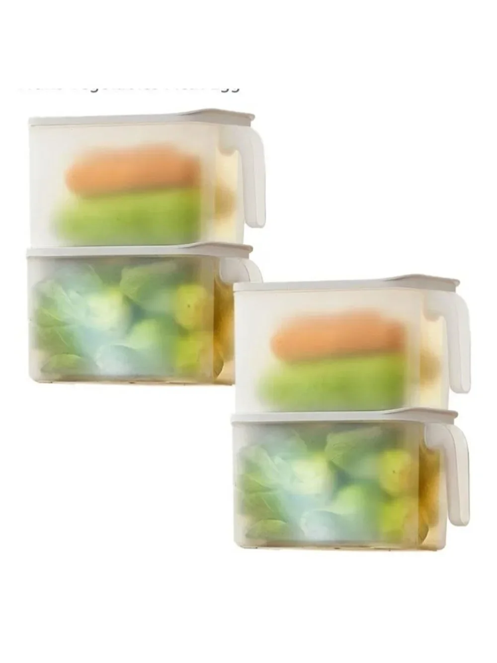 4-Pack 4.5L Plastic Storage Containers Lids Stackable Refrigerator Organizer